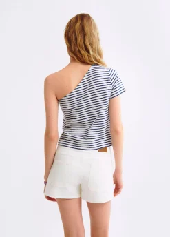 T-Shirt Assimetrica Riscas