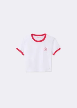 T-Shirt Com Manga Curta Em Contraste