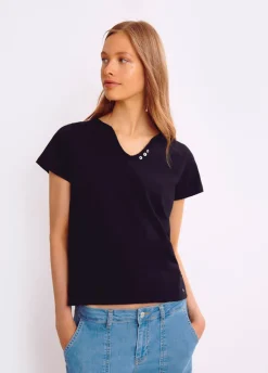 T-Shirt Mar Basica Botoes Organica