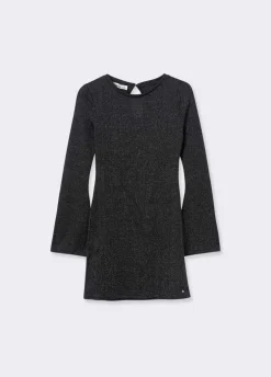 Vestido Canelado Fio Metalizado