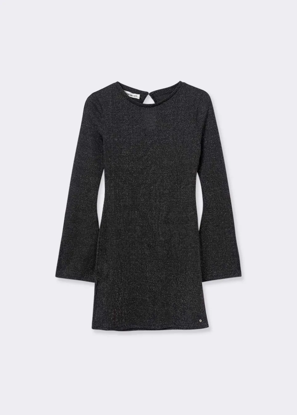 Vestido Canelado Fio Metalizado