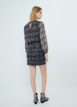 Vestido Drapeado Estampado Ikat