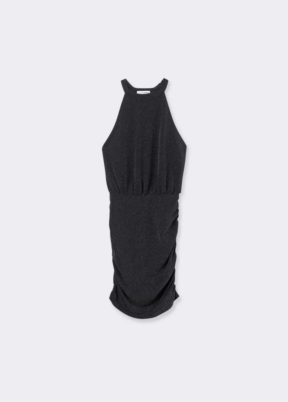 Vestido Halter Tecido Metalizado