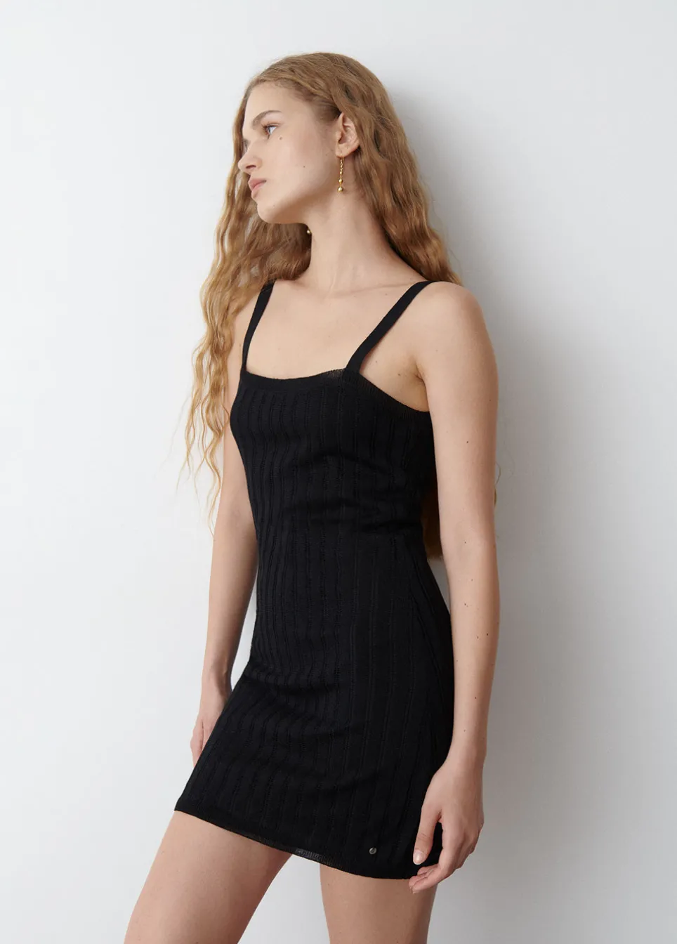 Vestido Malha Gola Quadrada
