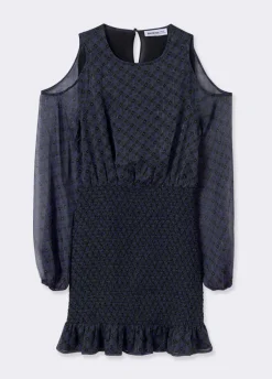 Vestido Ombros Cut Out Saia Smock
