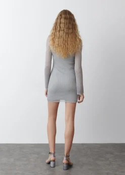 Vestido Rendilhado Fio Metaliz